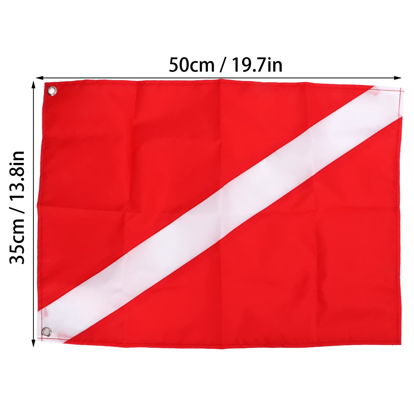 Dive Flag, Polyester Diver Down Boat Flag Dive Flag Plongée Sous-marine Chasse Sous-marine Apnée Diver Down Boat 50x35cm Rectangulaire Rouge + Blanc