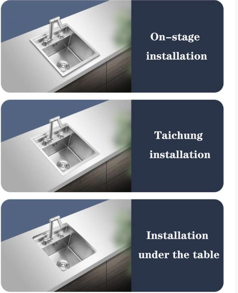 ZR98US Stainless Steel RV Sink - Compact Single Bowl Kitchen Sink with Cover, Siphon and Faucet for Pantry or Bar Use