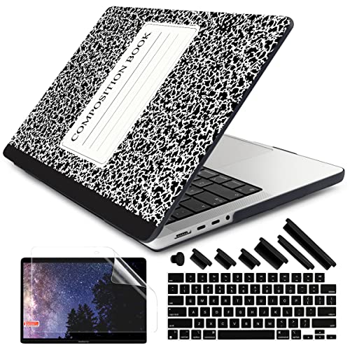 DONGKE for M4 MacBook Pro 16 Inch Case 2024 2023 2021 A3403 A3186 M3 A2991 M2 A2780 M1 A2485 Pro/Max Chip, Plastic Hard Shell Case & Keyboard Cover for Mac Pro 16 with Touch ID, Composition Book