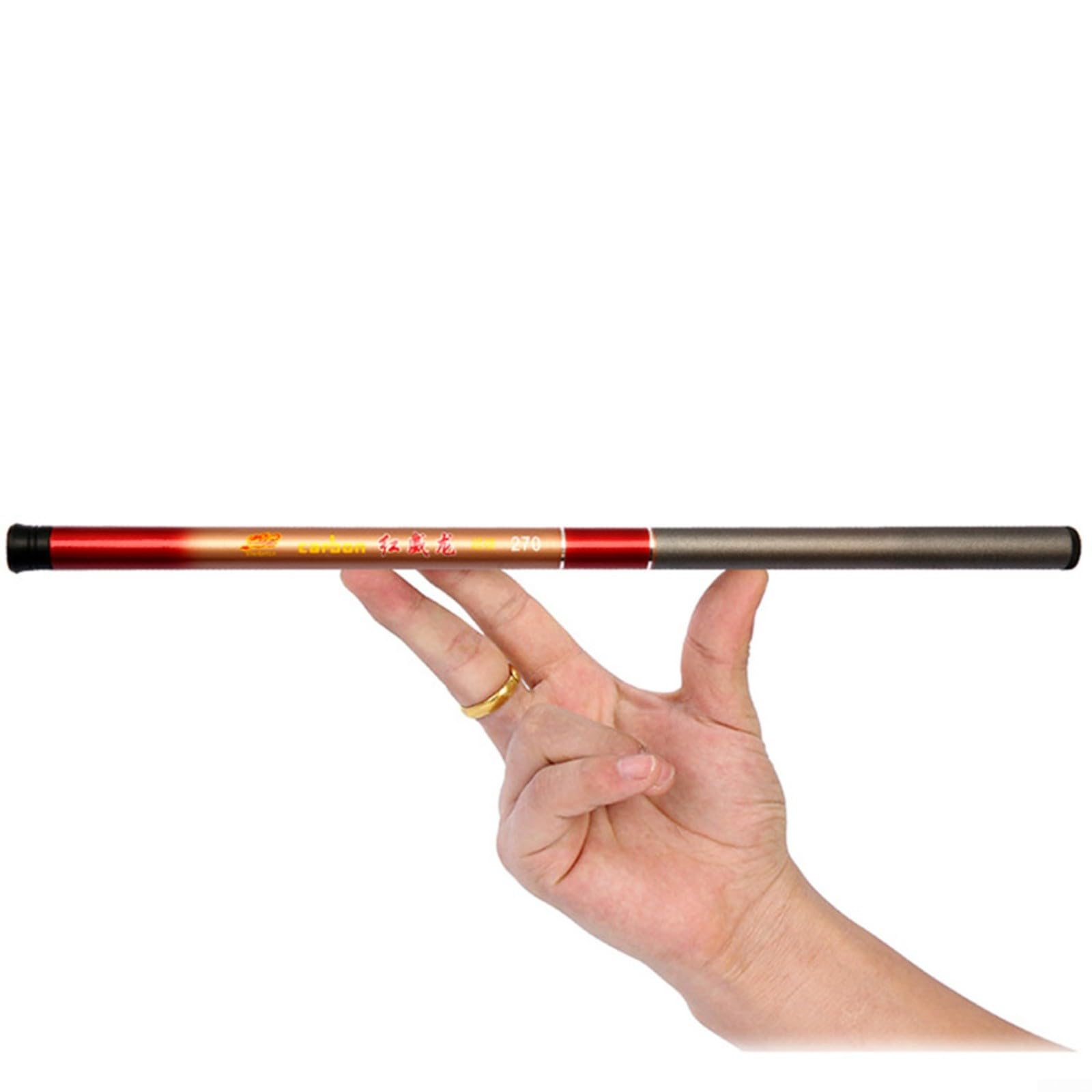 Nexbrill Telescopic FRP Fishing Rod 1.8M-3.6M, Compact Stream Hand Pole with 40cm Shrink Length, Epoxy Resin Short Section Rod for Freshwater Lake River Fishing(2.1)