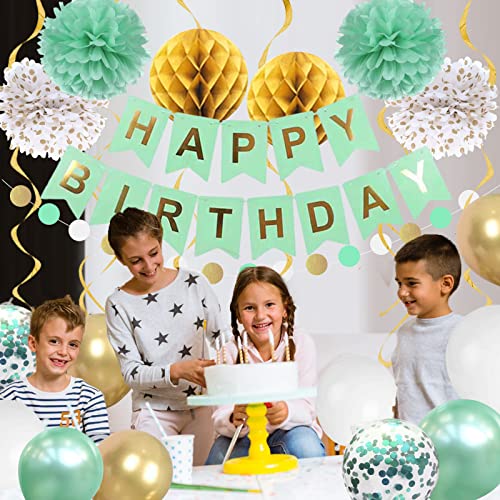 Decorazioni di compleanno in oro menta per donne e...