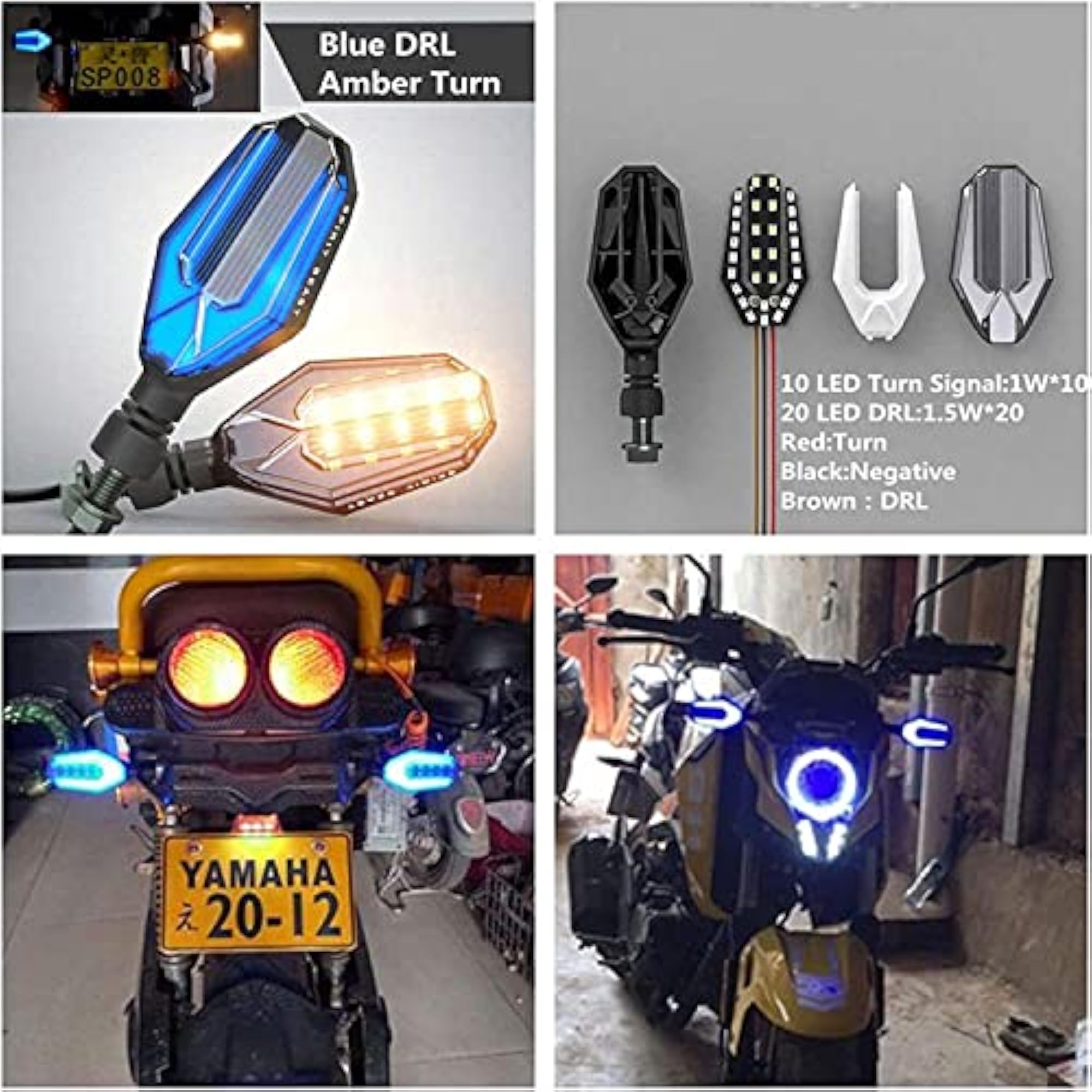 DRL LED Turning Side Indicator for Honda Stunner CB - Pack of 4