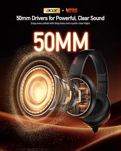 Image of acer Wireless Gaming Headset, PS5 Headset with 2.4GHz for Ps5, Ps4, PC, Switch, Bluetooth 5.3 + 100Hrs Gaming Headphones with Noise Canceling Mic for Laptop, Mobile, Mac, 50mm Drivers (Black)
