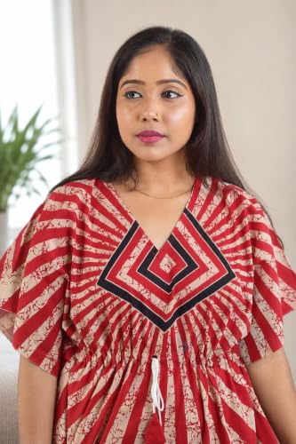 Image of Pure Cotton Indonesian Kaftan Nighty Full Length | Breathable material