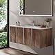 BRIDGE BENO Badmöbel Set mit Waschbecken & Unterschrank | Waschtisch 120 cm, 4 Türen mit Soft-Close | Badezimmer Komplettset (Forest Walnut)