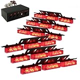 DT MOTO™ Red 54x LED EMS EMT Ambulance Emergency Vehicle Deck Dash Grille Strobe Lights - 1 set