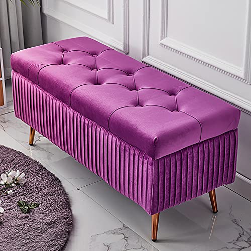 Repose-pieds rembourré grand format en velours rose doux - 2