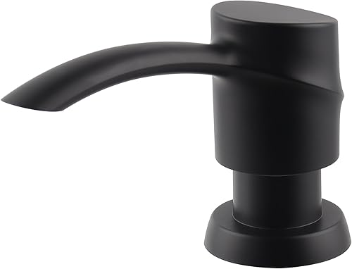 Miniatura 9 de SAMODRA Dispensador de jabón para lavaplatos de cocina, dispensador de loción, dispensador ABS cromado con cabezal de bomba integrado de 11 oz con