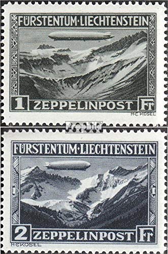 Timbres Liechtenstein 114-115 pour album philatélie aviation 1931