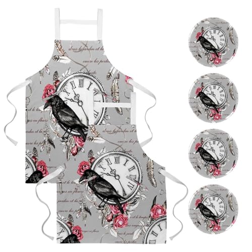 Tablier de cuisine lot de 2 contre les taches de cuisine et nettoyage