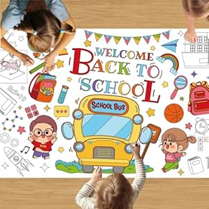TEIASA Back to School Giant Coloring Poster - 31x72 Inches Coloring Tblecloth Kindergarten Back to School Supplies Classroom Wall Décor Back to School Classroom Must Haves TEIASA Back to School Giant Coloring Poster 31×72 Inches Coloring Tblecloth Kindergarten Back to School Supplies Classroom Wall Decor Back to School Classroom Must Haves