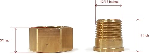 Miniatura 2 de The ROP Shop  Conector de entrada de manguera de jardín de latón, 12 "MPT x 34" FGHT con filtro de cono de malla 50