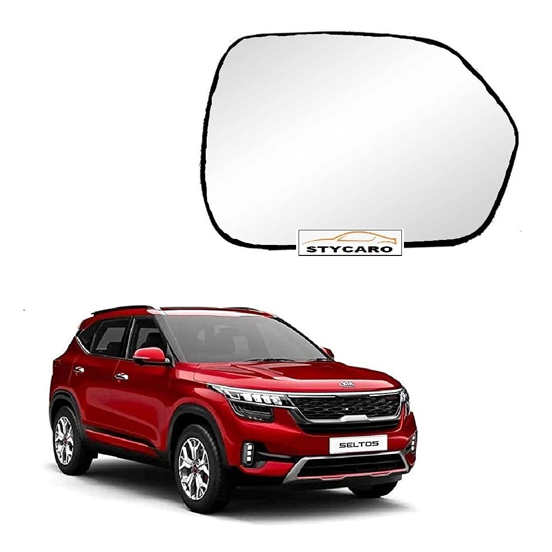 STYCARO Side View Mirror Glass Plate compatible with Kia Seltos 2019