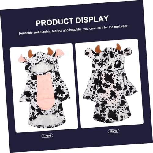 Disfraz para perro estampado de vaca talla S suave y ligero miniatura 3