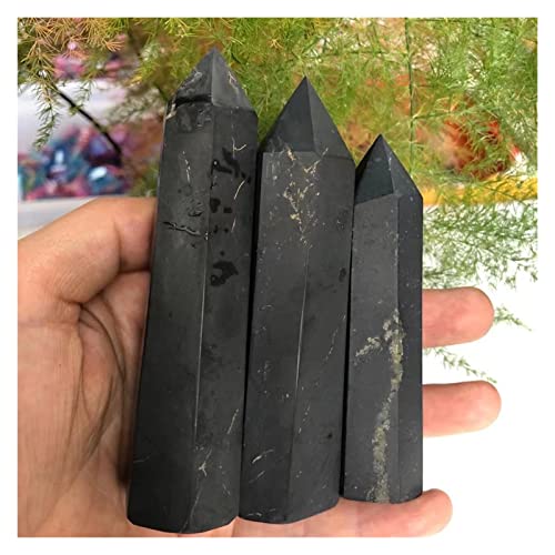 Torre de Shungit natural en set de 3 piedras de cuarzo para regalar en bodas 3