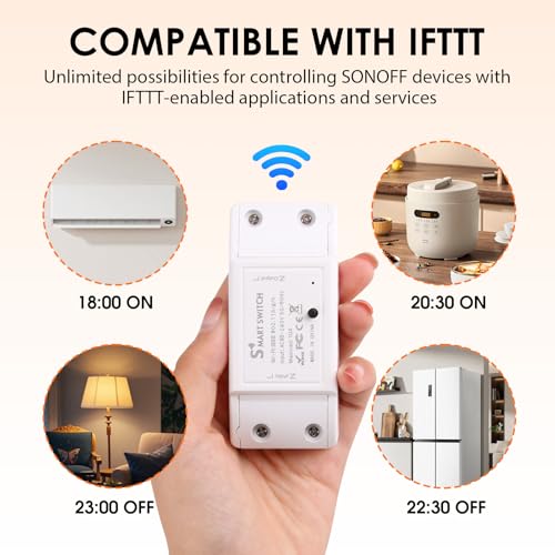 Smart Wifi Light Switch 10A 2200W Smart Relay Timer Wireless Switch Universal Diy Module for Smart Home Automation Solution Works with Alexa Google Home Compatible with eWelink Ifttt No Hub Required - Image 5