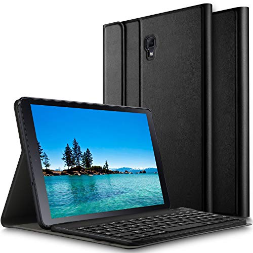 ELTD Italiano Custodia Tastiera per Samsung Galaxy Tab A 2018 SM-T590/T595 10.5 Pollice, [Layout Italiano con é.ç .§ ], Pelle PU Custodia con Rimovibile Wireless Keyboard Tastiera, Nero