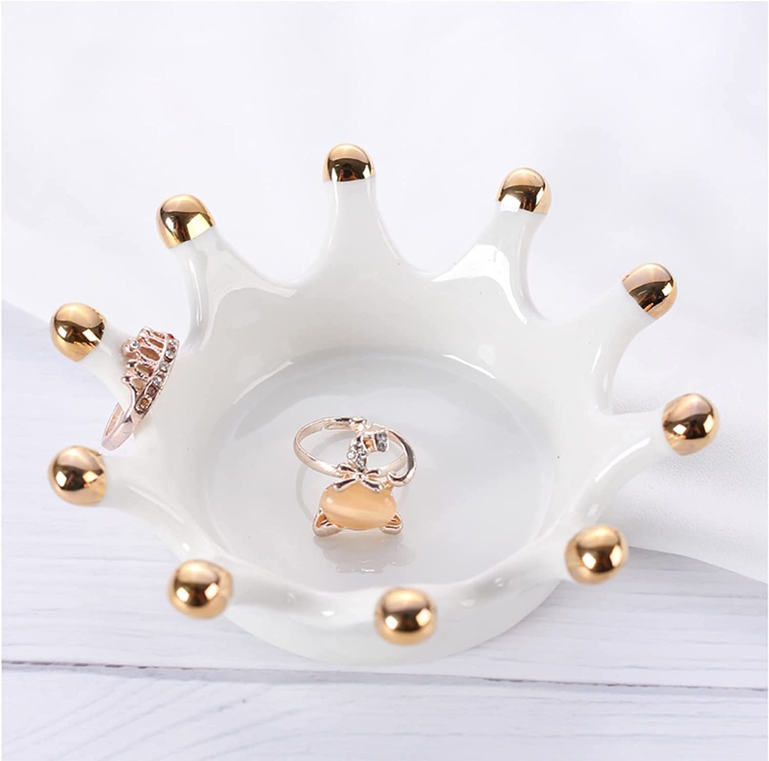 NociHah Royal Crown Ceramic Jewelry Dish Tray, Ring Dish, Ceramic Trinket Tray, Key Bowl, Decorative Plate - Image 4