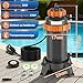 Ollewiellan Poolheizung Elektrisch, Ø 17 x 42 cm Pool Heizung Elektrisch,mit Digitale,Schnittstelle 32-38 mm,Poolheizung Leckageschutz,Kippschutz,Fl... bis zu 45°