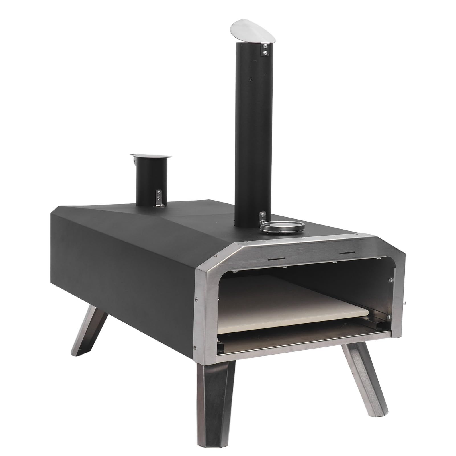 Outdoor Pizzaofen 12 Zoll Holzfeuer Tragbar Edelstahl