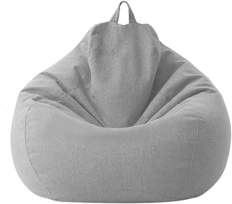 Classic Bean Bag Sofa Chairs Without Filler, Lazy Lounger Bean Bag Storage Chair Cover for Adults and Kids Indoor Outdoor for Home Garden Lounge Living Room (Light Gray)