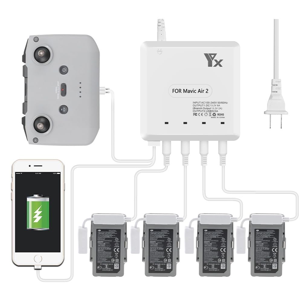 Taoke pour Mavic Air 2 / Air 2S Chargeur de Batterie Intelligent Chargeur de Batterie Multiple
