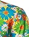 JOGAL Men's Flower Casual Short Sleeve Aloha Hawaiian Shirt (Yellow, Large)