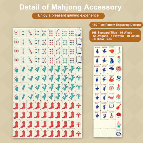 Set de Mahjong americano Texas 160 piezas miniatura 3