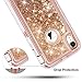 Anuck Case for iPhone XR Case (6.1 inch), 3 in 1 Hybrid Heavy Duty Defender Armor Case Sparkly Floating Liquid Glitter Protective Hard Shell Shockproof Anti-Slip TPU Bumper Cover - Rose Gold
