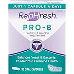 RepHresh Pro-B Probiotic Feminine Supplement, Balances Yeast and Bacteria, Womens Probiotic, Restore Healthy, Vaginal Flora with L. rhamnosus GR-1 & RC-14, 30 Oral Capsules