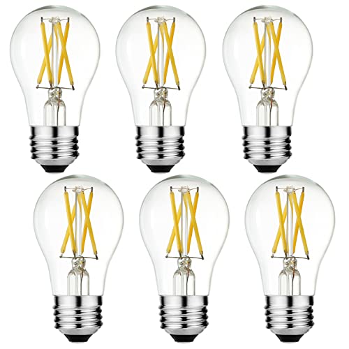 Image of LiteHistory A15 Bulb,E26 led Bulb 60 watt,Neutral White 4000K,Non-Dimmable | 6w=60 watt Light Bulbs,600lm,AC120V,ETL,No flicker,Edison Light Bulbs,E26 Light Bulb for Ceiling Fan,Wall sconces,Desk,6Pack