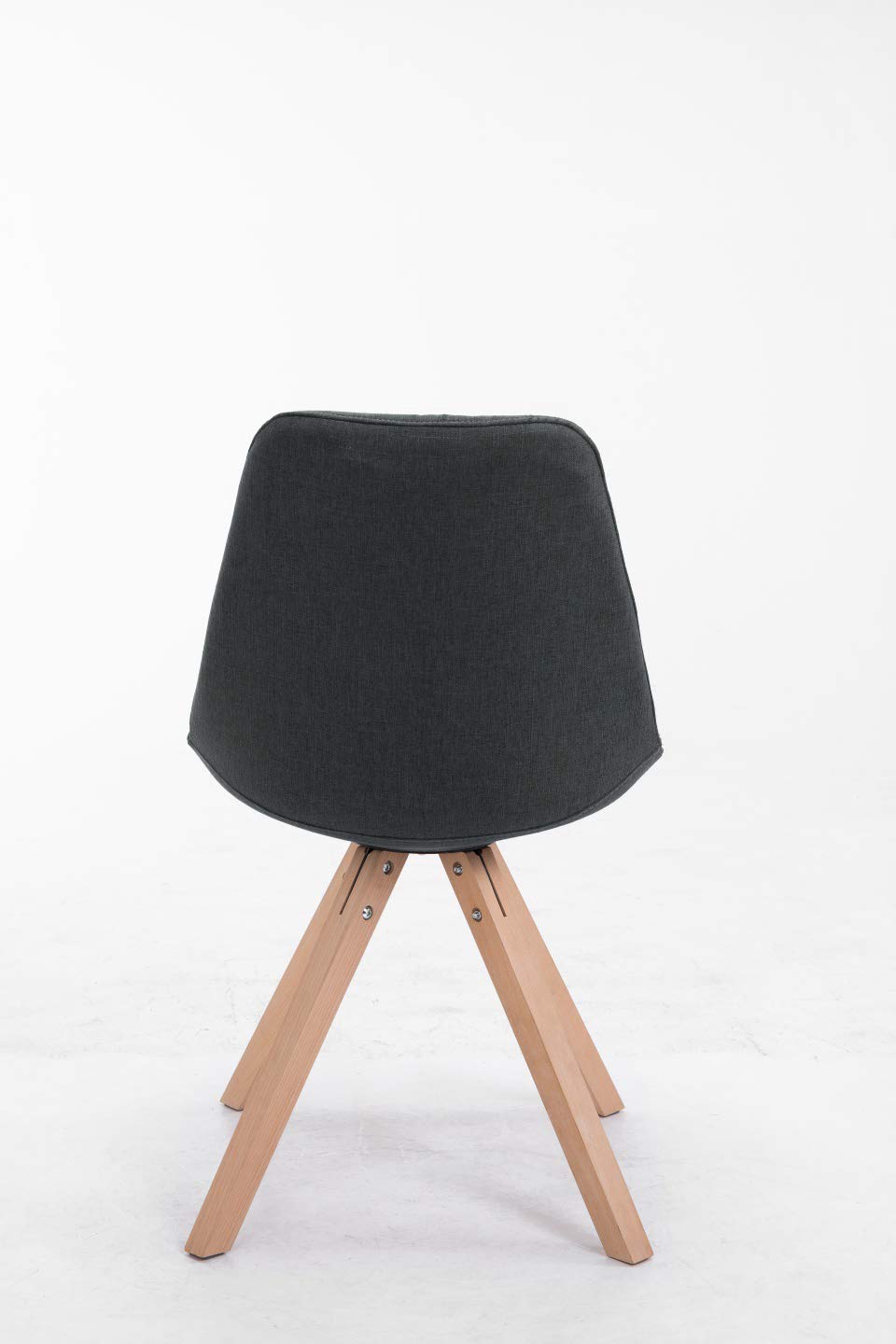 CLP Retro-Stuhl Toulouse Square Mit Stoffbezug Und Hochwertigem Sitzpolster I Lehnstuhl Mit Stabilem Holzgestell I Sitzhöhe 48 cm, Farbe:dunkelgrau, Gestell Farbe:Natur