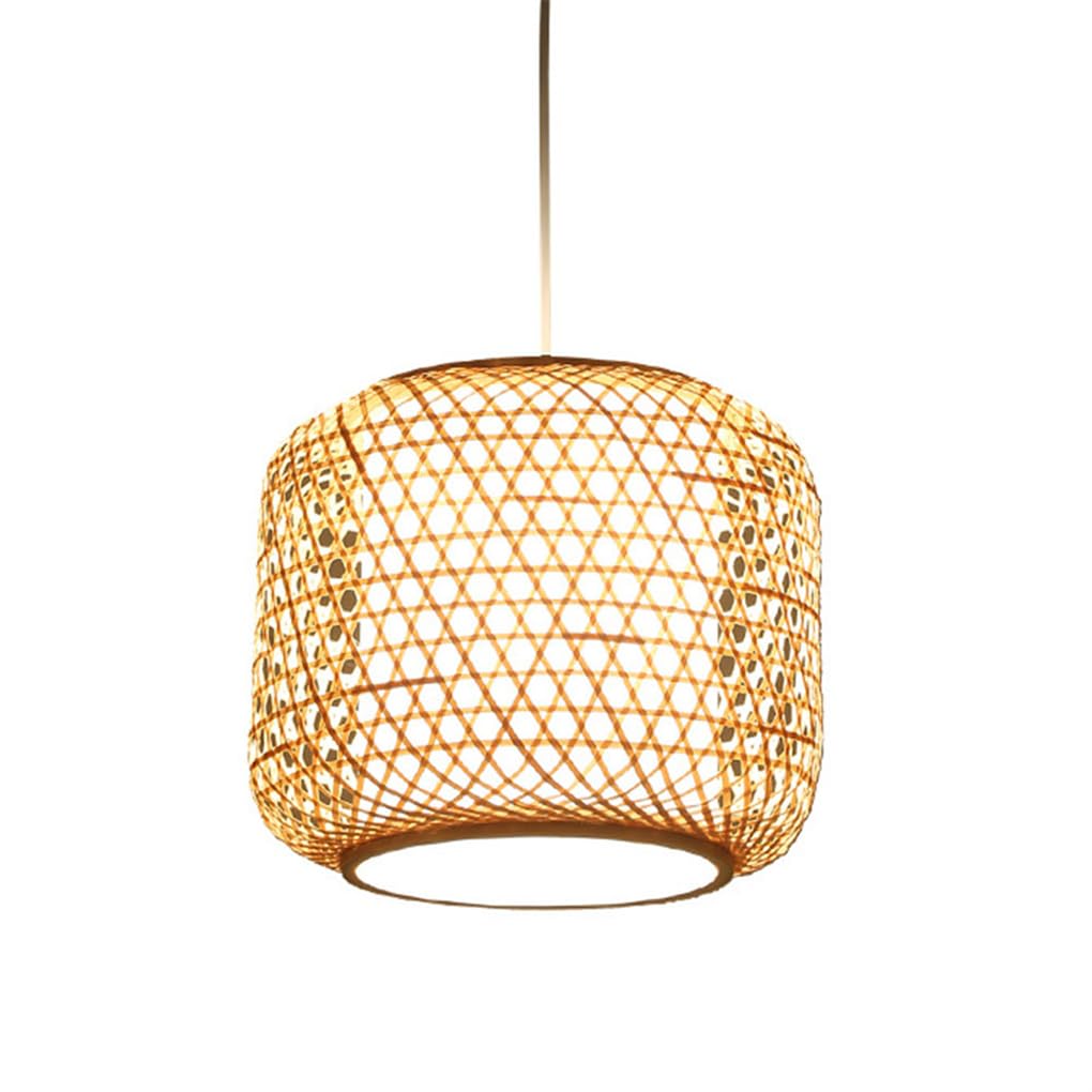 SYAXVOM Handmade Vietnamese Style Wicker Pendant Light for Teahouse Restaurant Creative Chandelier Crafted from Natural Woven Materials