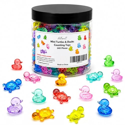 AiFanS 240PCS Translucent Counting Toys for Preschool with Storage Box