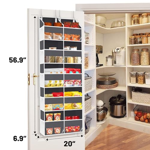 Over the Door Organizer 5 Tiers, Extra Large Behind Door Storage of 10 Compartments, 80 lbs Weight Capacity Over Door Organizer, Door Hanging Organizer for Closet, Diaper Organizer, Room storage - Thumbnail 2
