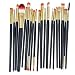 KOLIGHT Set of 20pcs Pro Makeup Sets Powder Foundation Eyeshadow Eyeliner Lip Cosmetic Brushes-black+gold