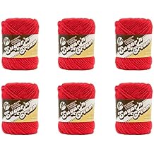 Lily SugarN Cream Red Yarn - 6 Pack of 71g/2.5oz - Cotton - 4 Medium Worsted - 120 Yards - Knitting/Crochet