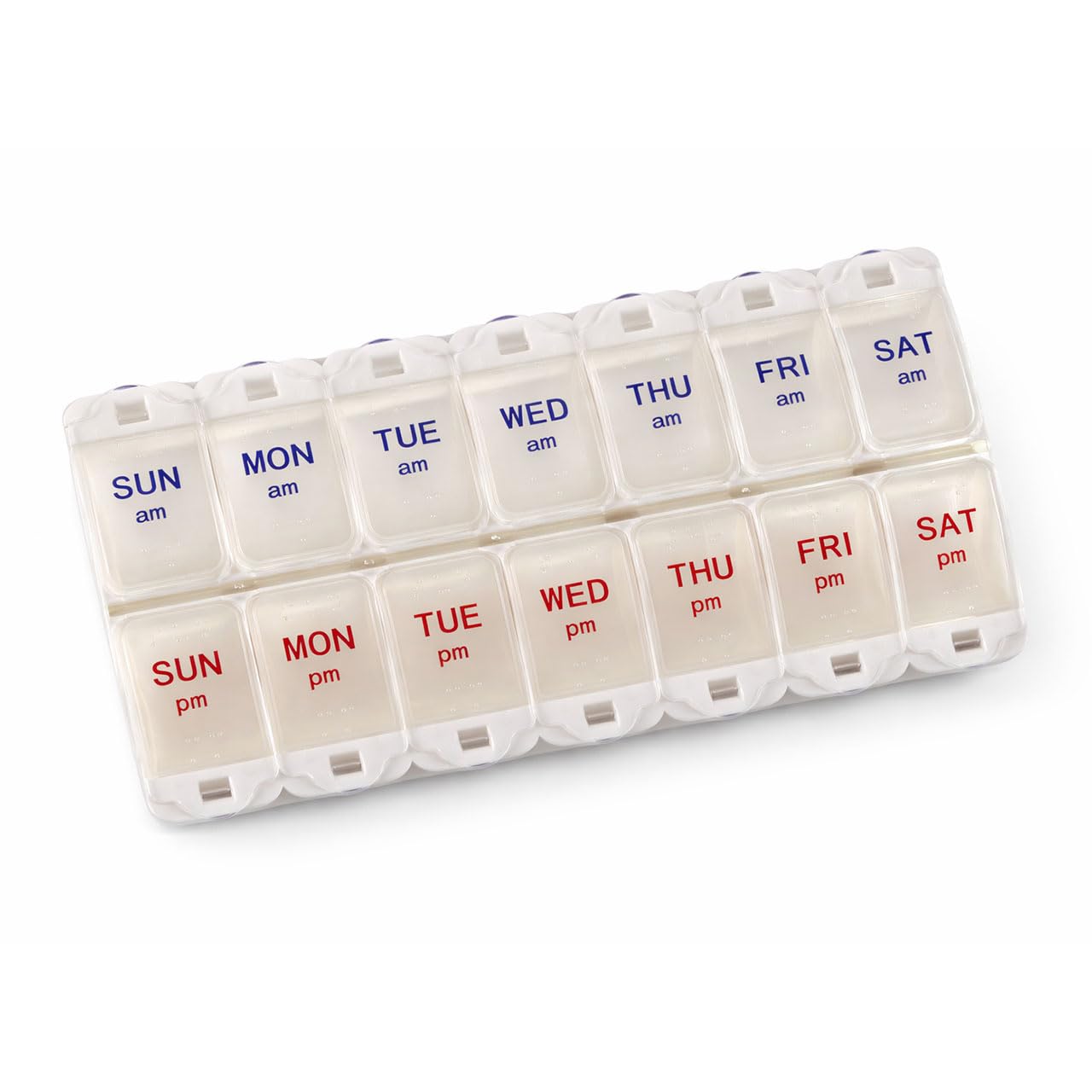 7 Day AM and PM Push-Button Pill Box