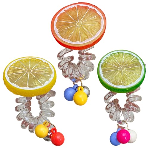 Scrunchies de cabello, corbatas elásticas de 3 piezas con linda decoración de limón, sin pliegue de cola de caballo espiral, scrunchies de plástico impermeables para niñas mujeres
