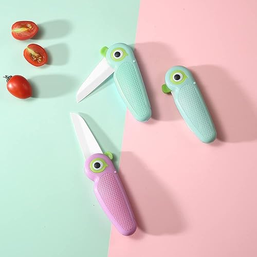 Miniatura 8 de Cuchillo de pelar portátil de cerámica - Hoja afilada de 2.5 pulgadas, cuchillos de pelar, cuchillo de frutas y verduras. Cuchillo plegable, pelador