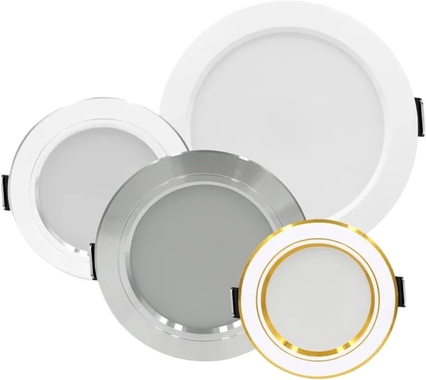 10pcs 3/4/5 Inch Round LED Downlight, 5W-18W Recessed Ceiling Light Panel for Home, 12V/24V DC, Adjustable Beam Spotlight（1pcs(Silvery-Warm,DC24V 9W)