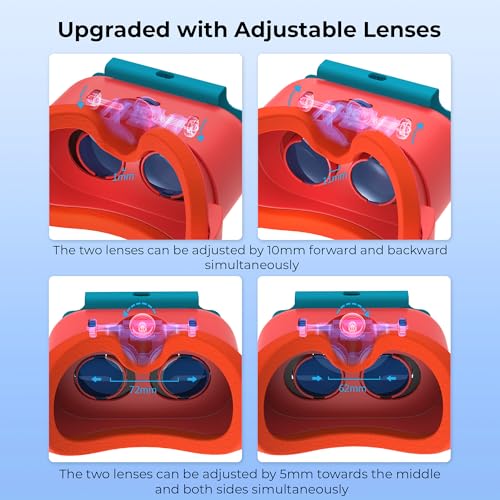 Upgraded VR Headset for Nintendo Switch & Switch OLED Model, Switch VR Virtual Boy Games Glasses with Adjustable HD Lenses and Head Strap with Rotary Button, Labo VR for Switch Accessory(Orange&Blue) by LXFEIFANTECH - Image 6