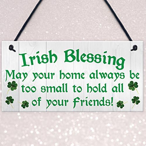 RED OCEAN Irish Blessing Friendship Novelty Hanging Plaque Lucky Home St Patricks Day Sign