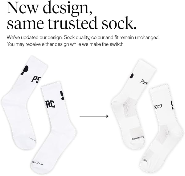 Puresport Performance Running Socks, Moisture-Wicking Training Socks with Subtle Compression for Women & Men, Ideal for Long-Distance Running, Gym & Hyrox - 3