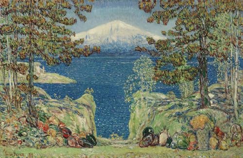 Affiche Frederick Childe Hassam peinture toile paysage vintage 58x90