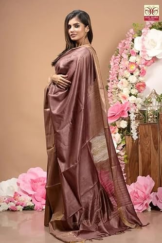 Shilp Bazaar brown tussar silk saree in tussar silk – image 3
