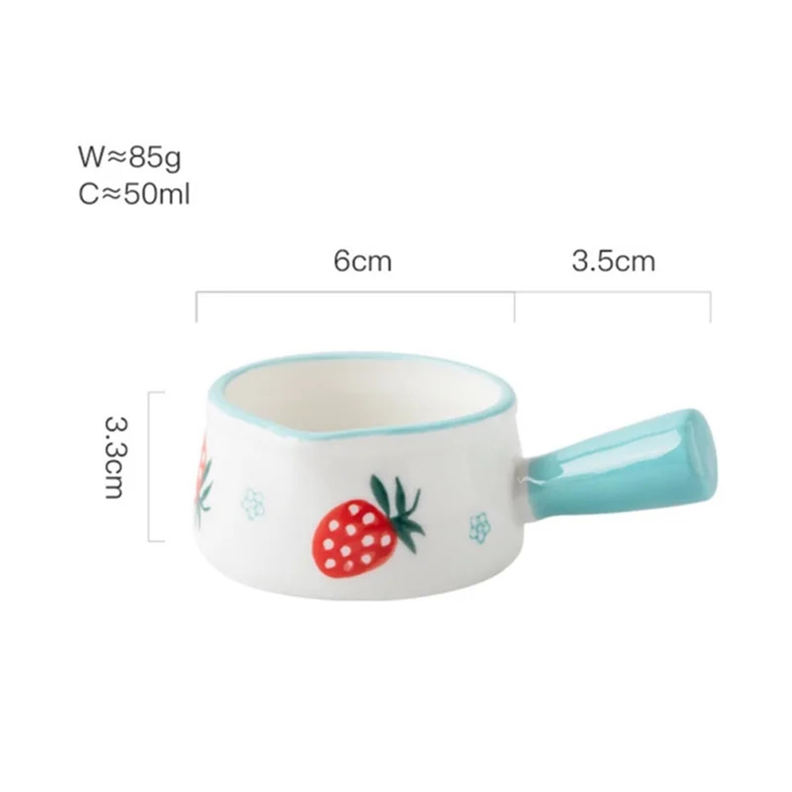 Milchkännchen, Soßenschüssel, Wasserbecher, Kaffeesahnekännchen, 2-teiliges 50-ml-Keramikgefäß mit Griff, Espresso-Gewürzgefäß, Essig-Sirup-Glas, Dipschalen