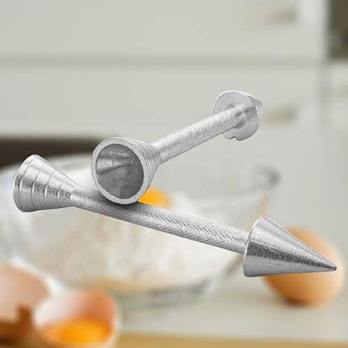 Miniatura 4 de Yardwe 2 piezas de aleación de aluminio de flores para hornear pastelería cono titular pastel tubería varilla glaseado rosa palos decoración pastel