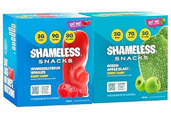 Shameless Snacks Green Apple Blast & Wunderlicious Whales Duo - Gummy Candy | Low Sugar Bundle - Gluten Free Vegan Gummies