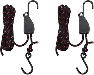 Blueshyhall 4 Pcs Kayak Tie Down Straps, Canoe Bow and Stern Heavy Duty Cargo Ratchet Pulley Rope Hanger for Car Roof Rack, Boat Trailer Tow Strap